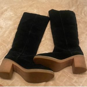 UGG TALL BLACK SUEDE BOOTS